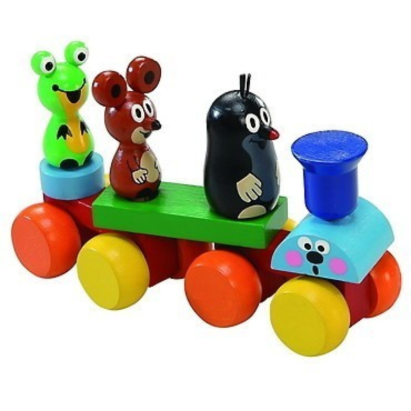 Detoa dřevěný vláček Krtek a mašinka