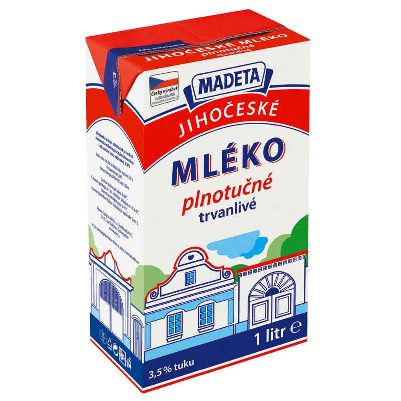Madeta Jihočeské mléko trvanlivé plnotučné 3,5%