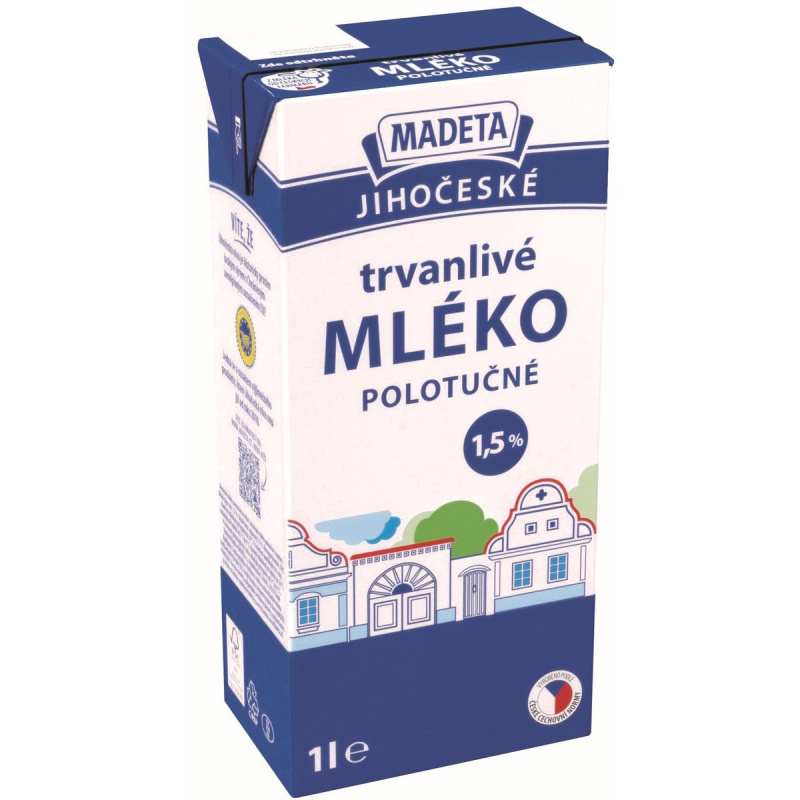 Madeta Jihočeské trvanlivé polotučné mléko 1,5%