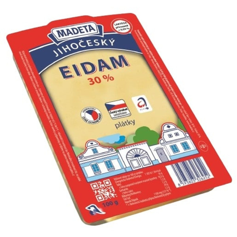 Madeta Jihočeský eidam 30% plátky