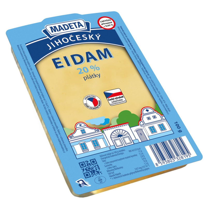 Madeta Jihočeský Eidam 20% plátky