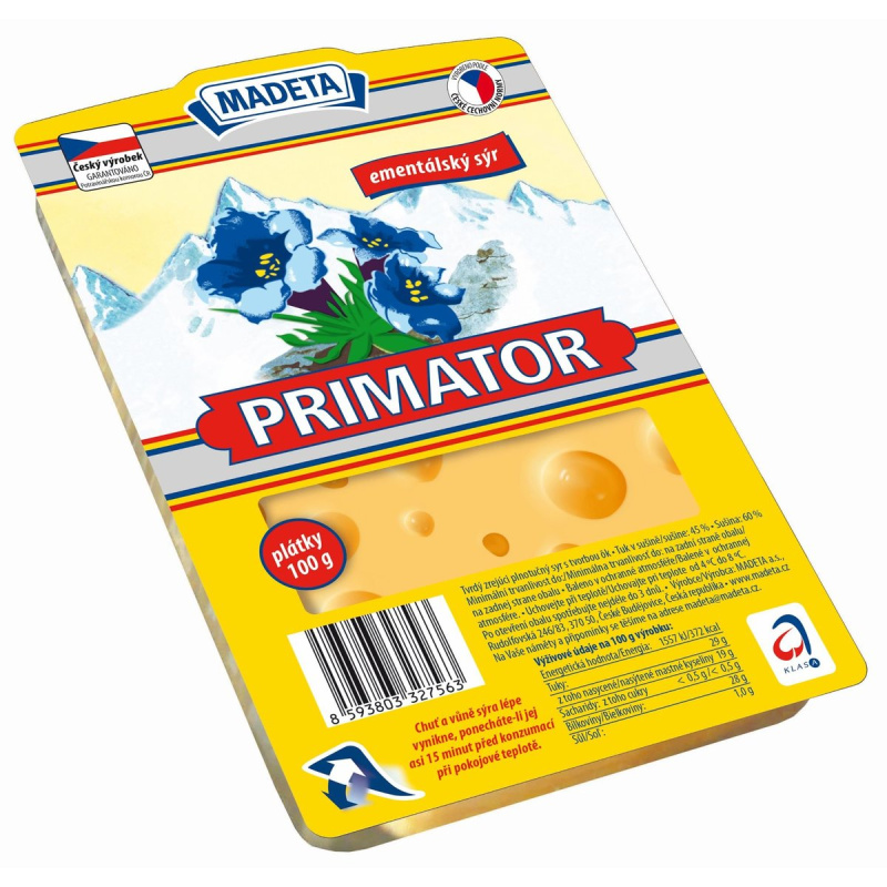 Madeta Primator 45% plátky