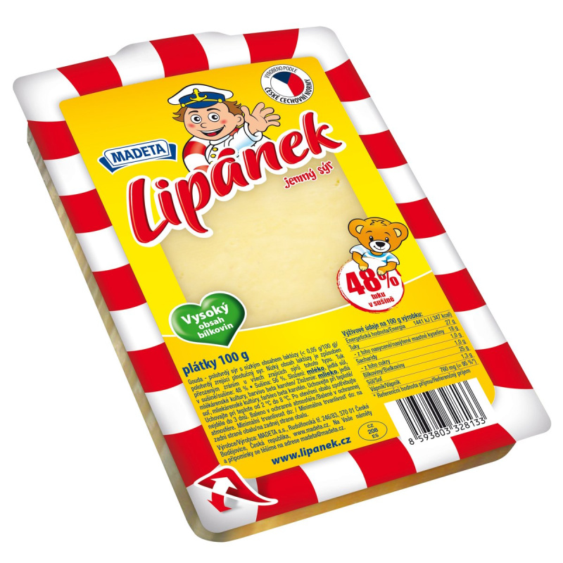 Madeta Lipánek sýr 48% plátky