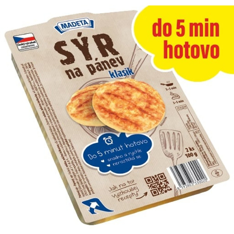 Madeta Sýr na pánev klasik, 2ks