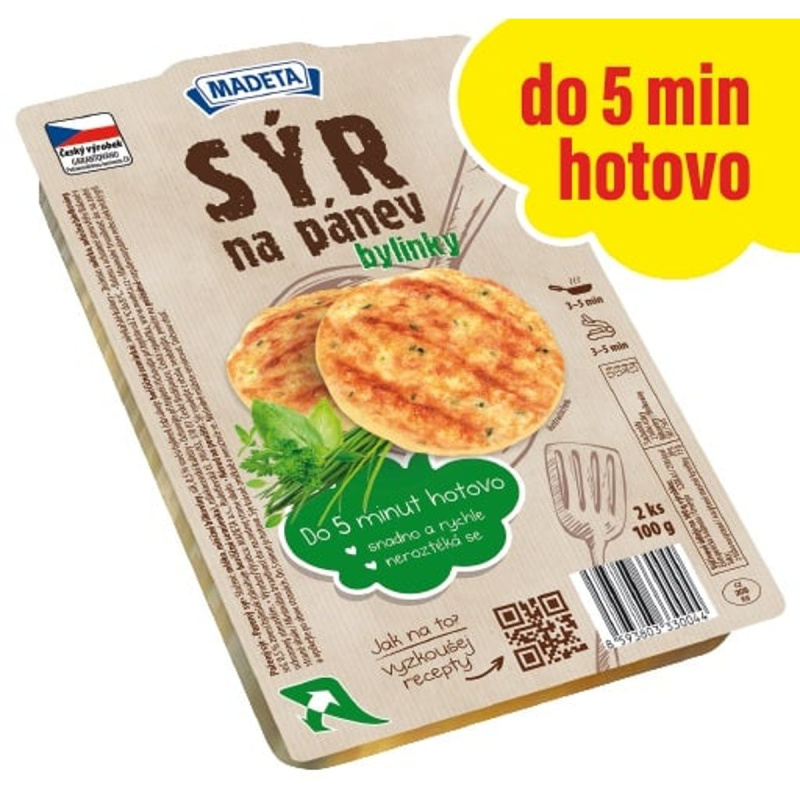 Madeta Sýr na pánev bylinky, 2ks