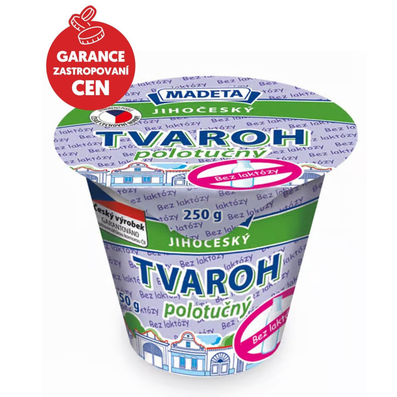 Madeta Jihočeský tvaroh polotučný bez laktózy