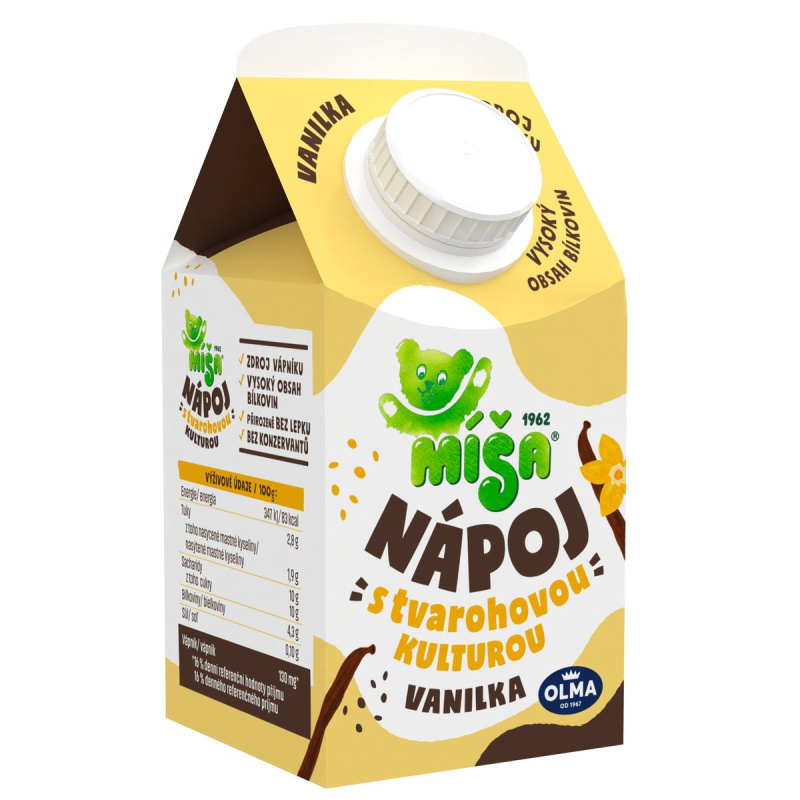 Olma Míša nápoj s tvarohovou kulturou vanilka