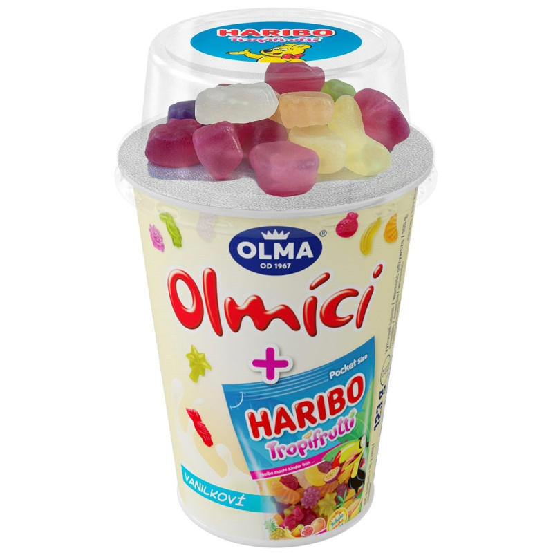 Olma Olmíci jogurtoví vanilkoví s Haribo Tropi frutti