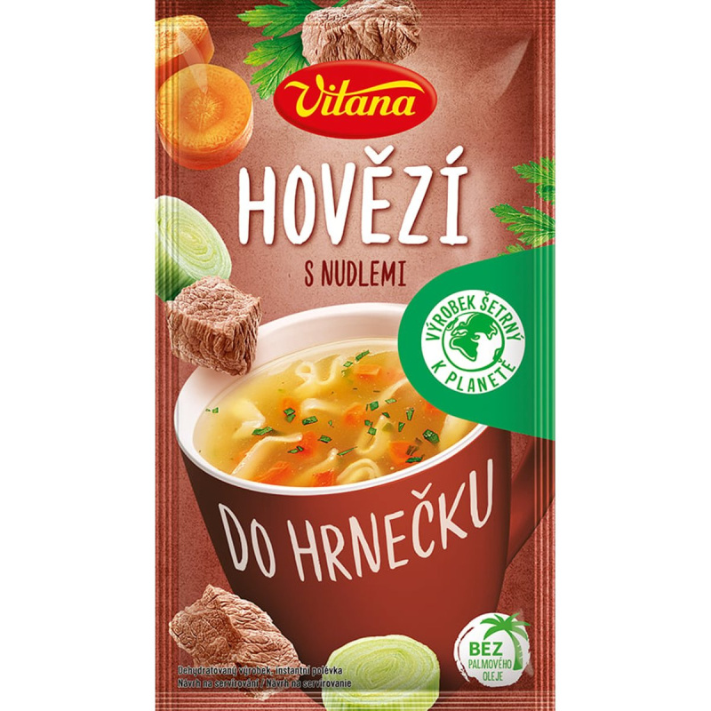 Vitana Do hrnečku Instantní hovězí polévka s nudlemi