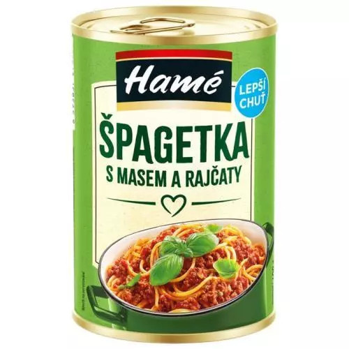 Hamé Špagetka s masem a rajčaty