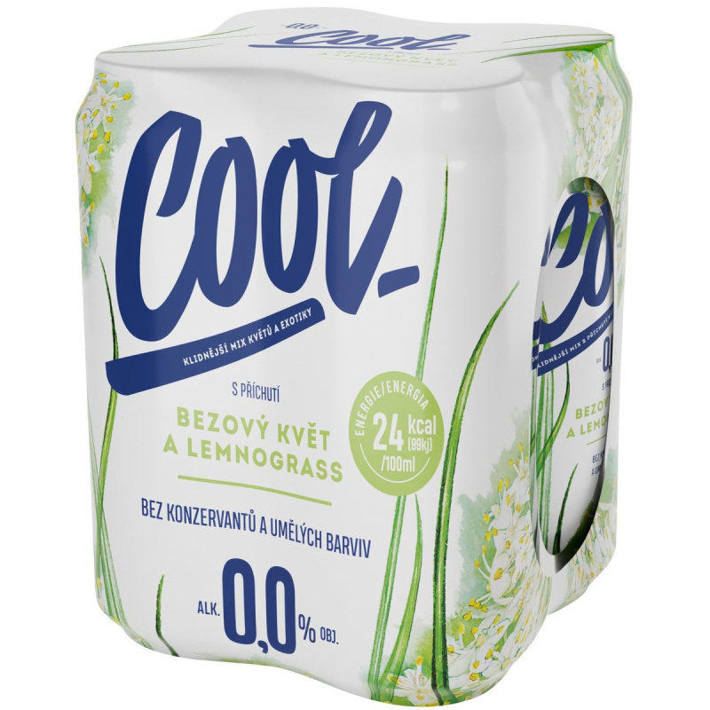 Cool Bezový květ & lemongrass nealkoholické 4×0,5 l