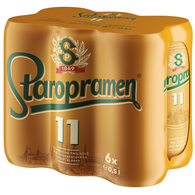 Staropramen Jedenáctka pivo ležák světlý 6×0,5 l plech