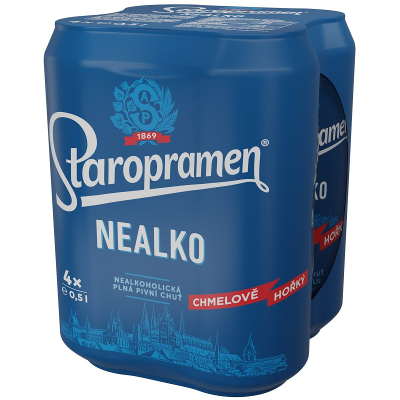 Staropramen nealkoholické pivo 4×0,5 l