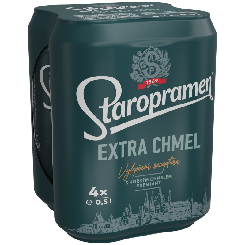 Staropramen Extra Chmel plech 4×0,5 l