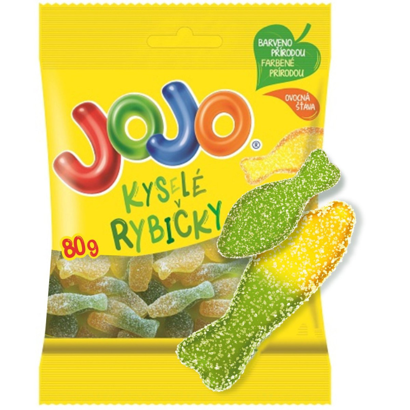 Jojo Kyselé rybičky želé bonbóny s ovocnými příchutěmi