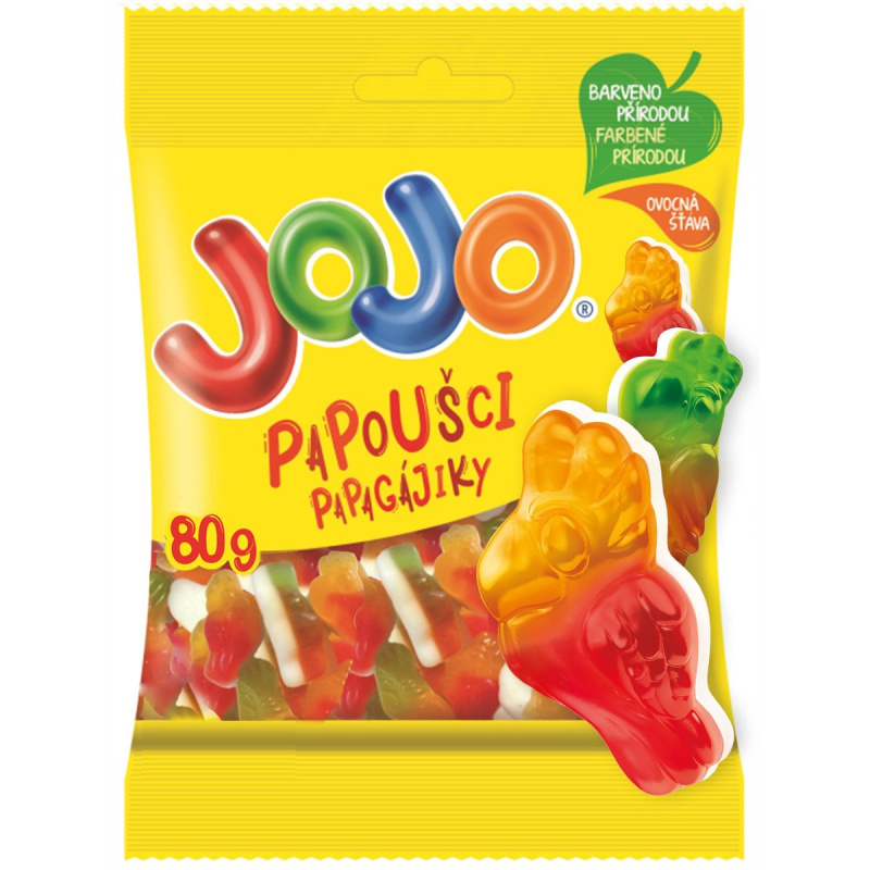 Jojo Papoušci želé bonbóny s ovocnými příchutěmi