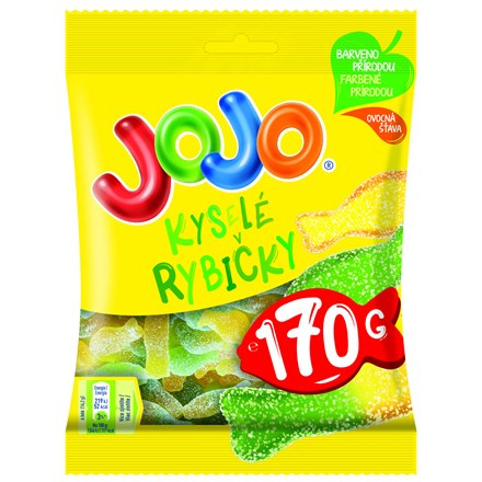 JOJO Kyselé rybičky Želé s ovocnými příchutěmi 170 g