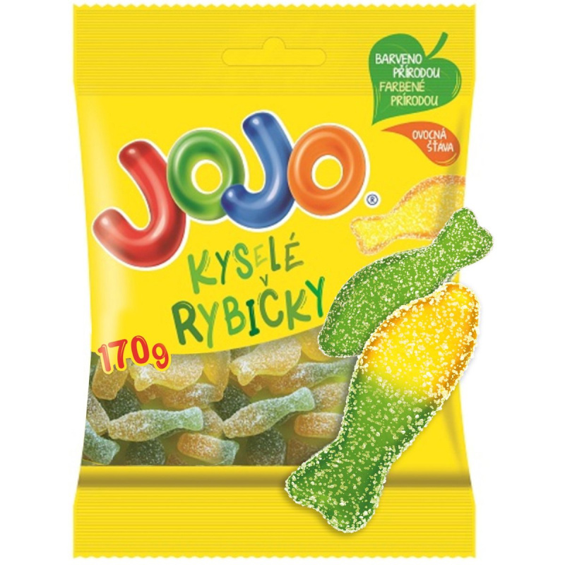 Jojo Kyselé rybičky želé bonbóny s ovocnými příchutěmi