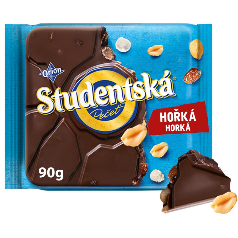 Orion Studentská pečeť hořká čokoláda s arašídy, rozinkami a želé