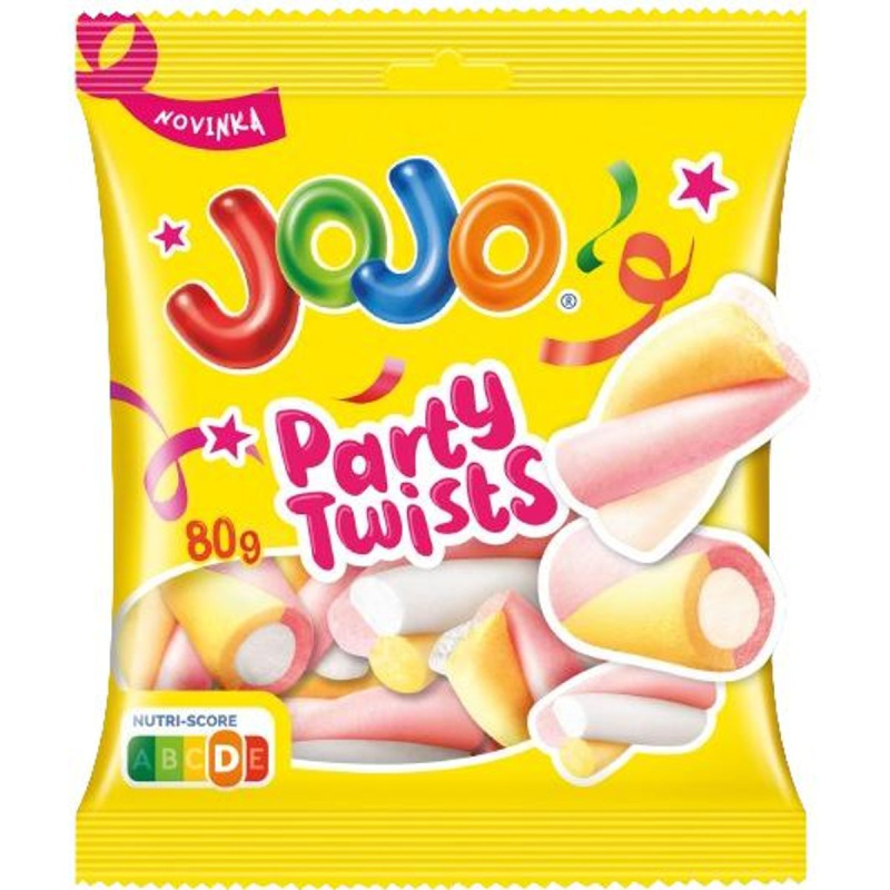 Jojo PartyTwist Pěnové bonbóny s příchutí zmrzliny, broskví a borůvek