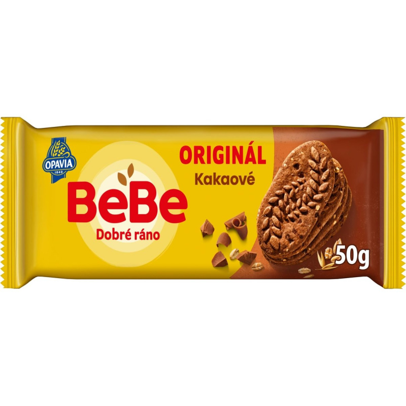 Opavia sušenky kakaové BeBe Dobré Ráno s kousky čokolády