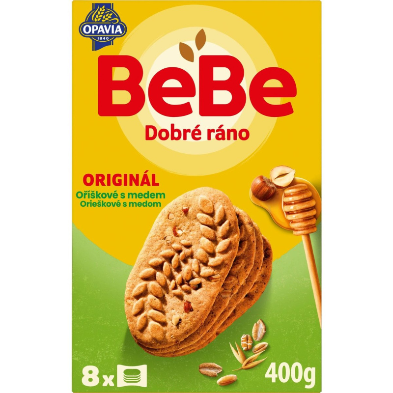 Opavia sušenky BeBe Dobré Ráno oříškové s medem (8 × 50 g)