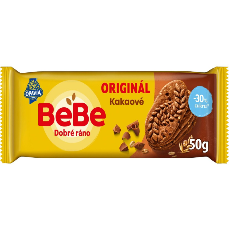 Opavia sušenky kakaové BeBe Dobré Ráno -30% cukru