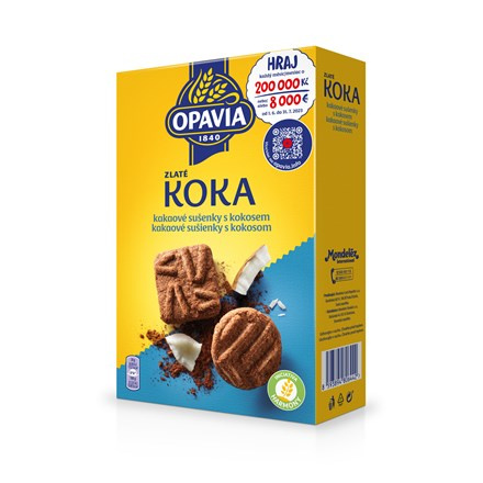 OPAVIA Zlaté Koka sušenky s kokosem a kakaem 14 x 180 g
