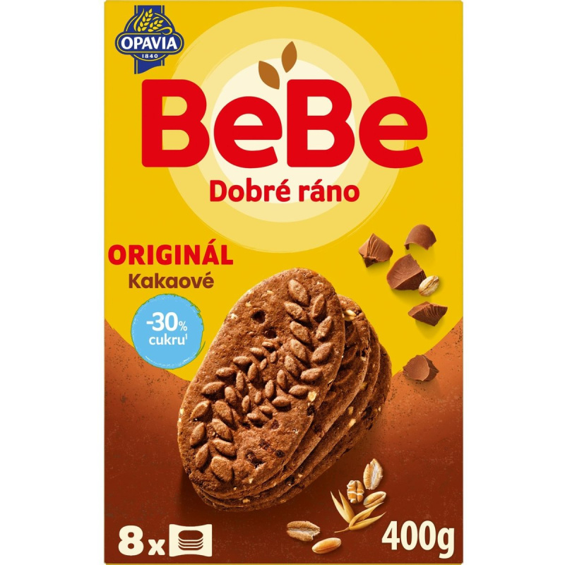 Opavia sušenky kakaové BeBe Dobré Ráno -30% cukru (8 × 50 g)