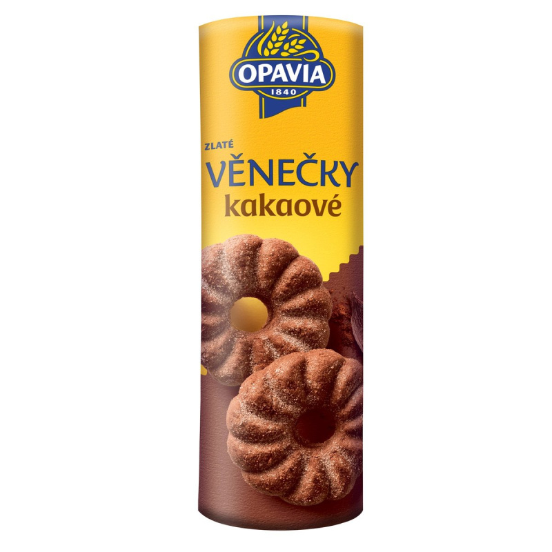 Opavia sušenky Zlaté Věnečky kakaové sušenky