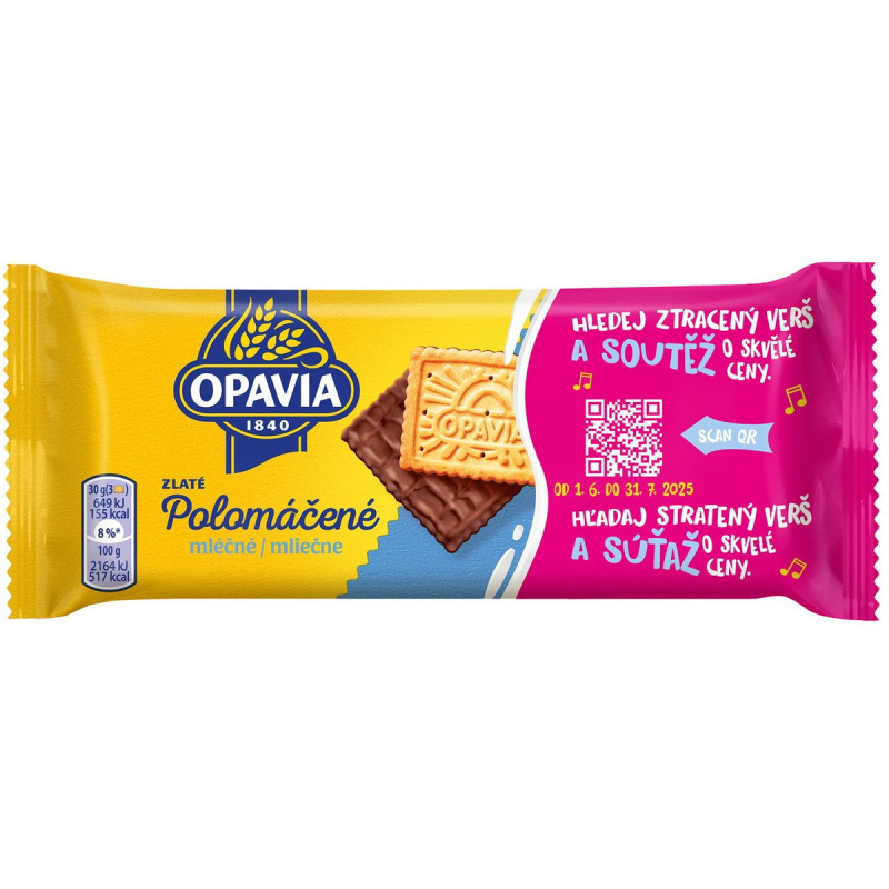 Opavia sušenky Zlaté Polomáčené mléčné