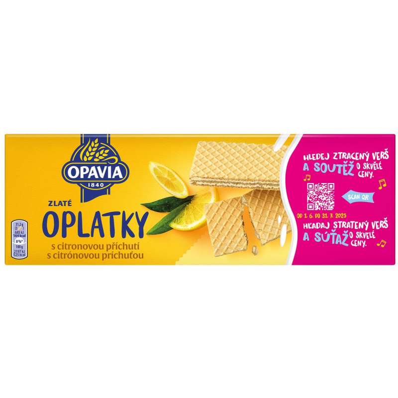 Opavia Oplatky Zlaté citronová příchuť