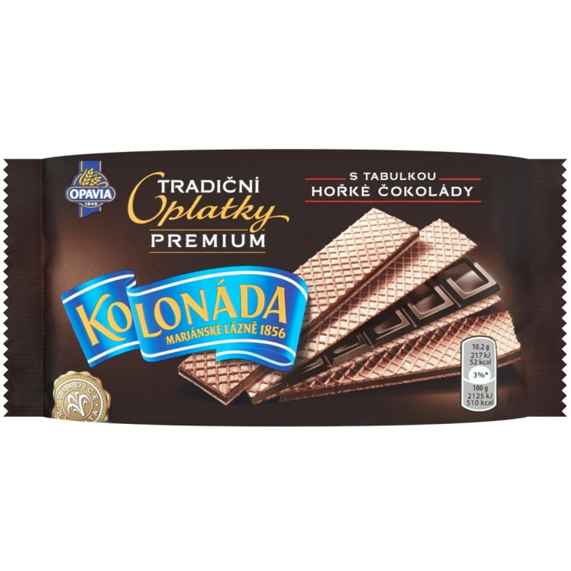 Opavia Kolonáda oplatky s tabulkou hořké čokolády Premium