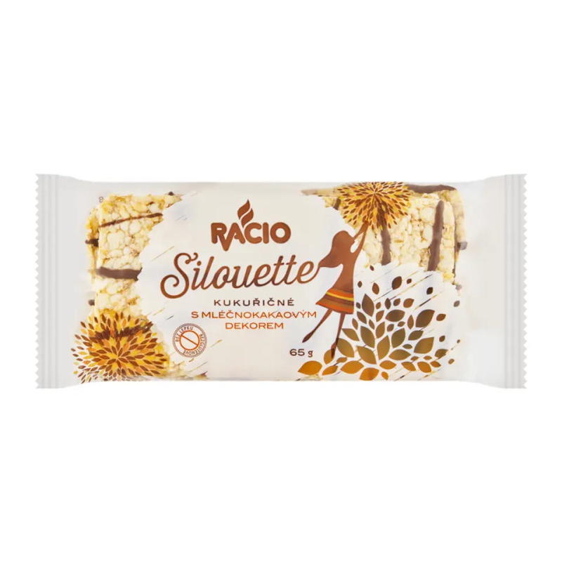Racio Kukuřičné chlebíčky Silouette s mléčnokakaovým dekorem 65 g