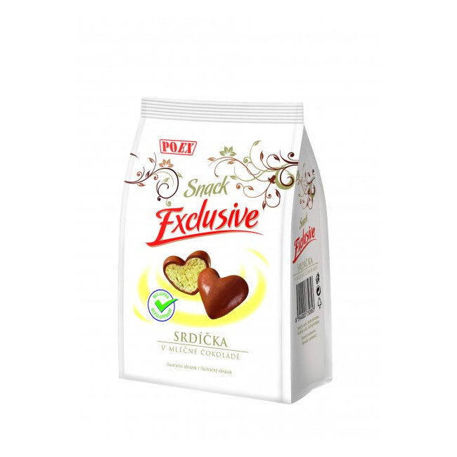 POEX Snack Exclusive Srdíčka v mléčné čokoládě 90 g