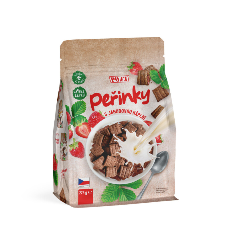 POEX Peřinky s jahodovou náplní 275 g