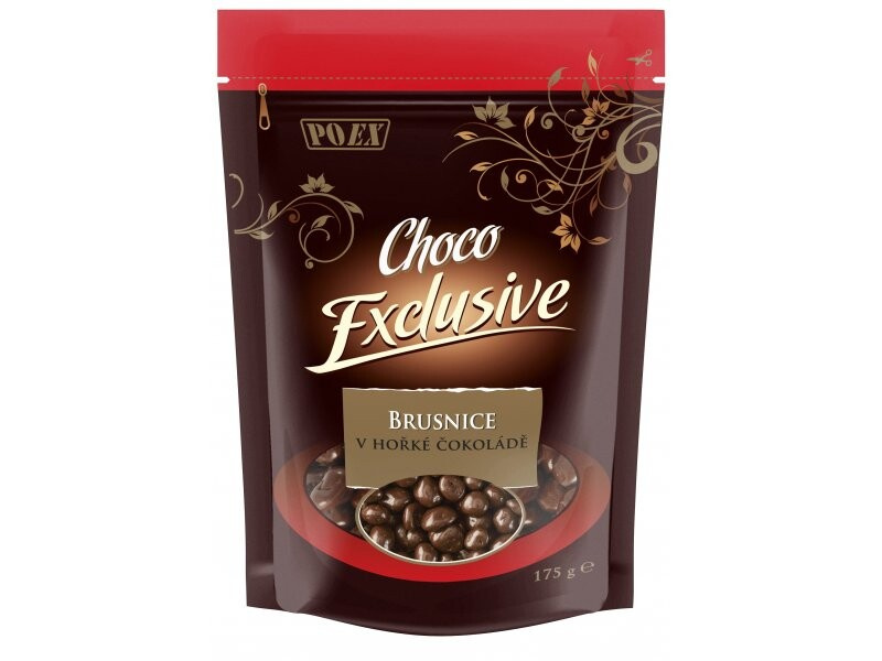 POEX Choco Exclusive Brusinky v hořké čokoládě 175 g