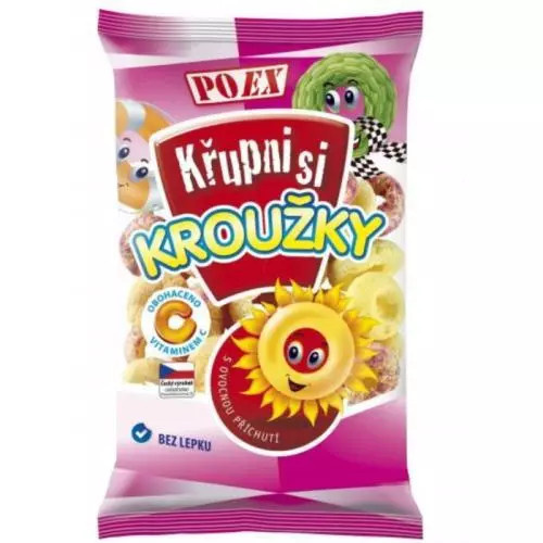 POEX Křupni si Kroužky ovocné bez lepku 90 g