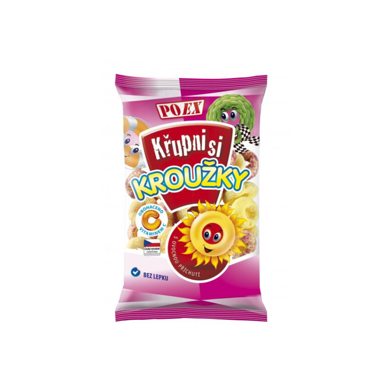 POEX Křupni si Kroužky ovocné bez lepku 90 g