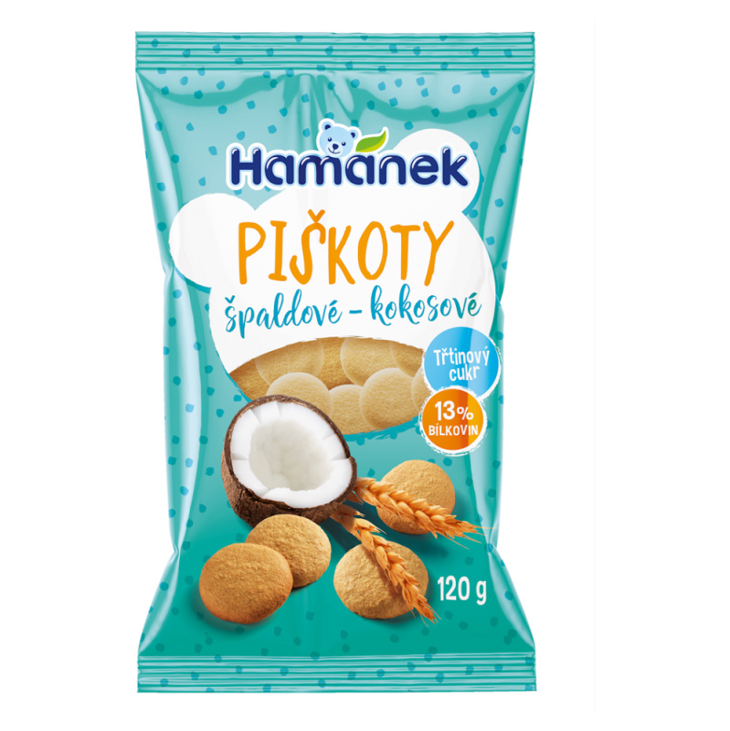 HAMÁNEK Špaldové piškoty s kokosem 120 g
