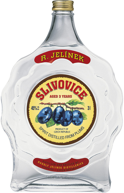 Slivovice Bílá budík Rudolf Jelínek 45 % 3 l