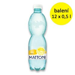 Mattoni - minerální voda - Citron, 12 × 0,5 l