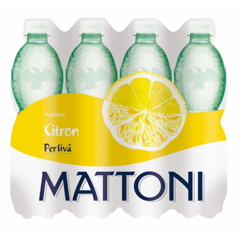 Mattoni - minerální voda - Citron, 12 × 0,5 l