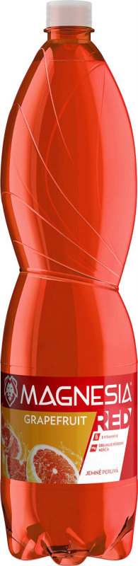 Ochucená minerální voda Magnesia Red - jemně perlivá, grapefruit, 1,5 l, 6 ks