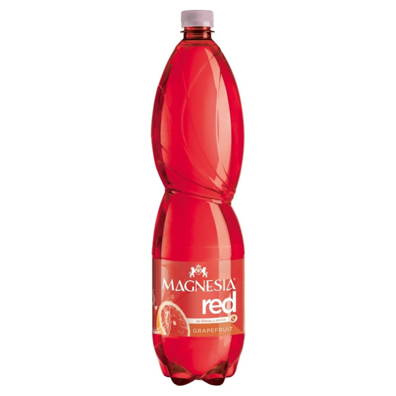 Ochucená minerální voda Magnesia Red - jemně perlivá, grapefruit, 1,5 l, 6 ks