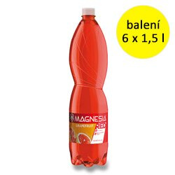Magnesia Red - ochucená minerální voda - Grep, 6 × 1,5 l