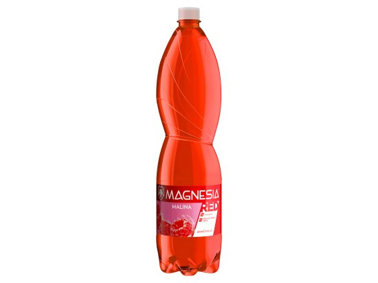 Ochucená minerální voda Magnesia Red - jemně perlivá, malina, 1,5 l, 6 ks
