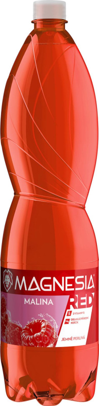 Ochucená minerální voda Magnesia Red - jemně perlivá, malina, 1,5 l, 6 ks