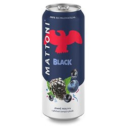 Mattoni black - minerální voda - plech, black, 0,5 l