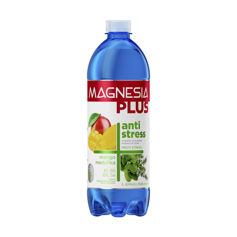 Magnesia Plus Antistress - ochucená minerální voda - mango a meduňka, 0,7 l